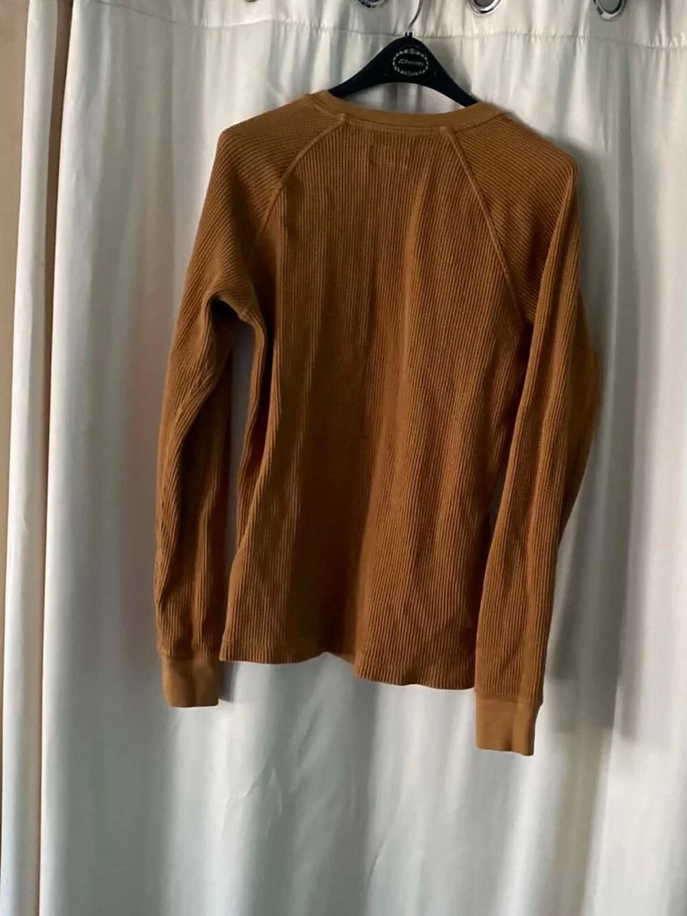 L. L. Bean Signature Waffle Knit Thermal Long Sleeve Men's Medium Brown Slim